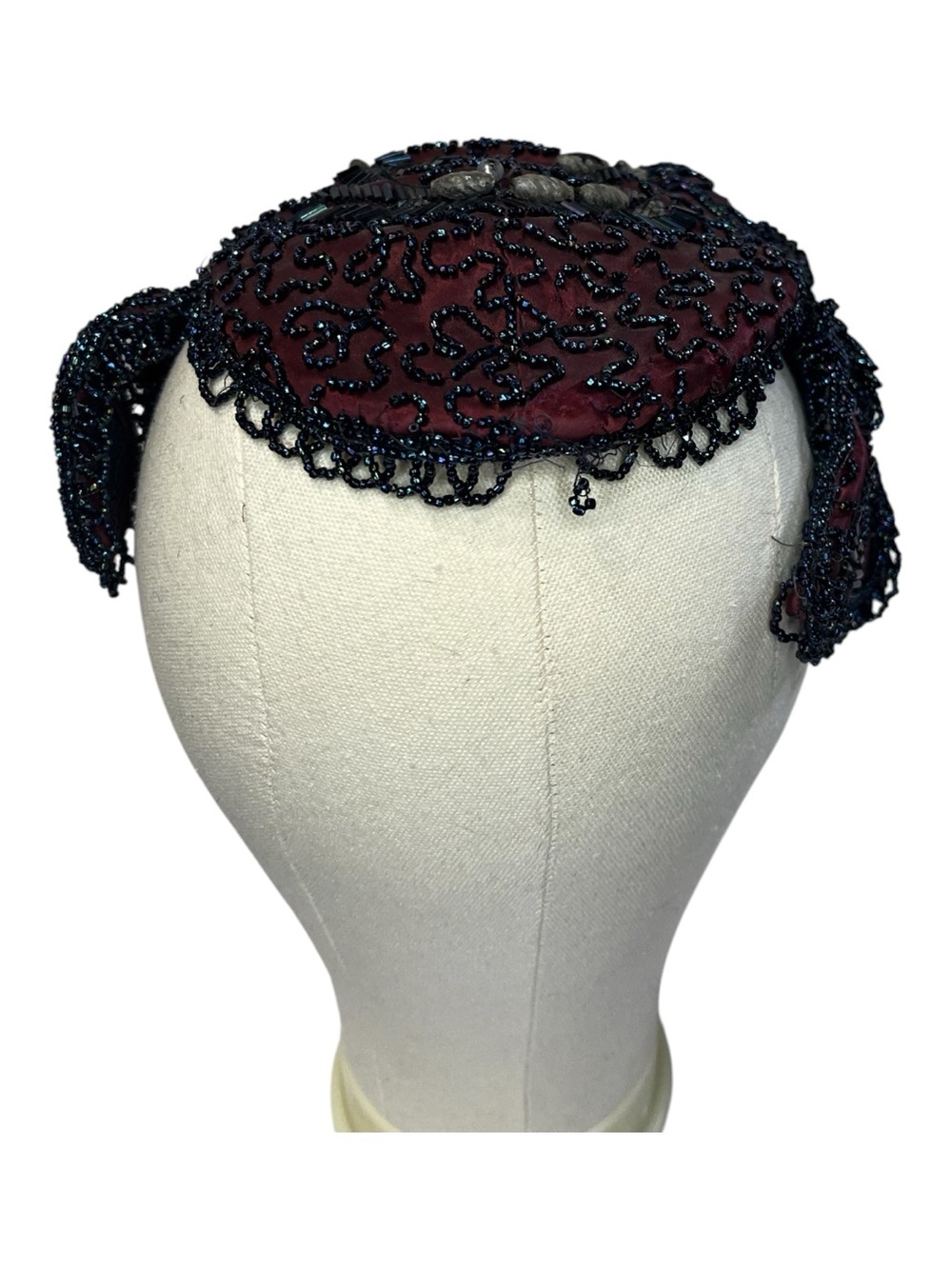 Vintage Beaded Burgundy Caplet